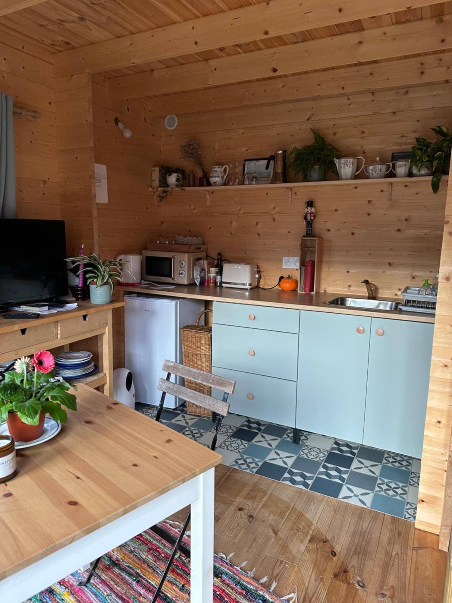 גראנוויל Maison En Bois 1 Chambre 4 Couchages Type Tiny House מראה חיצוני תמונה